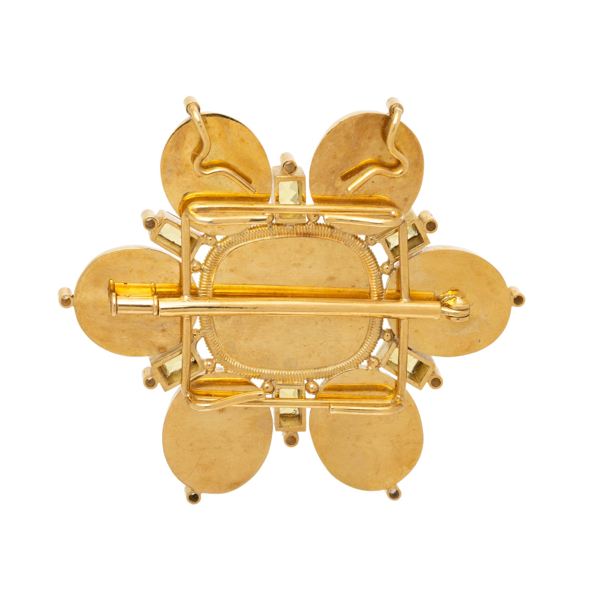 ALOPA, MULTIGEM AND DIAMOND BROOCH