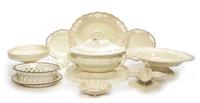 A Collection of Creamware Table Articles Height of covered tureen 8 inches.