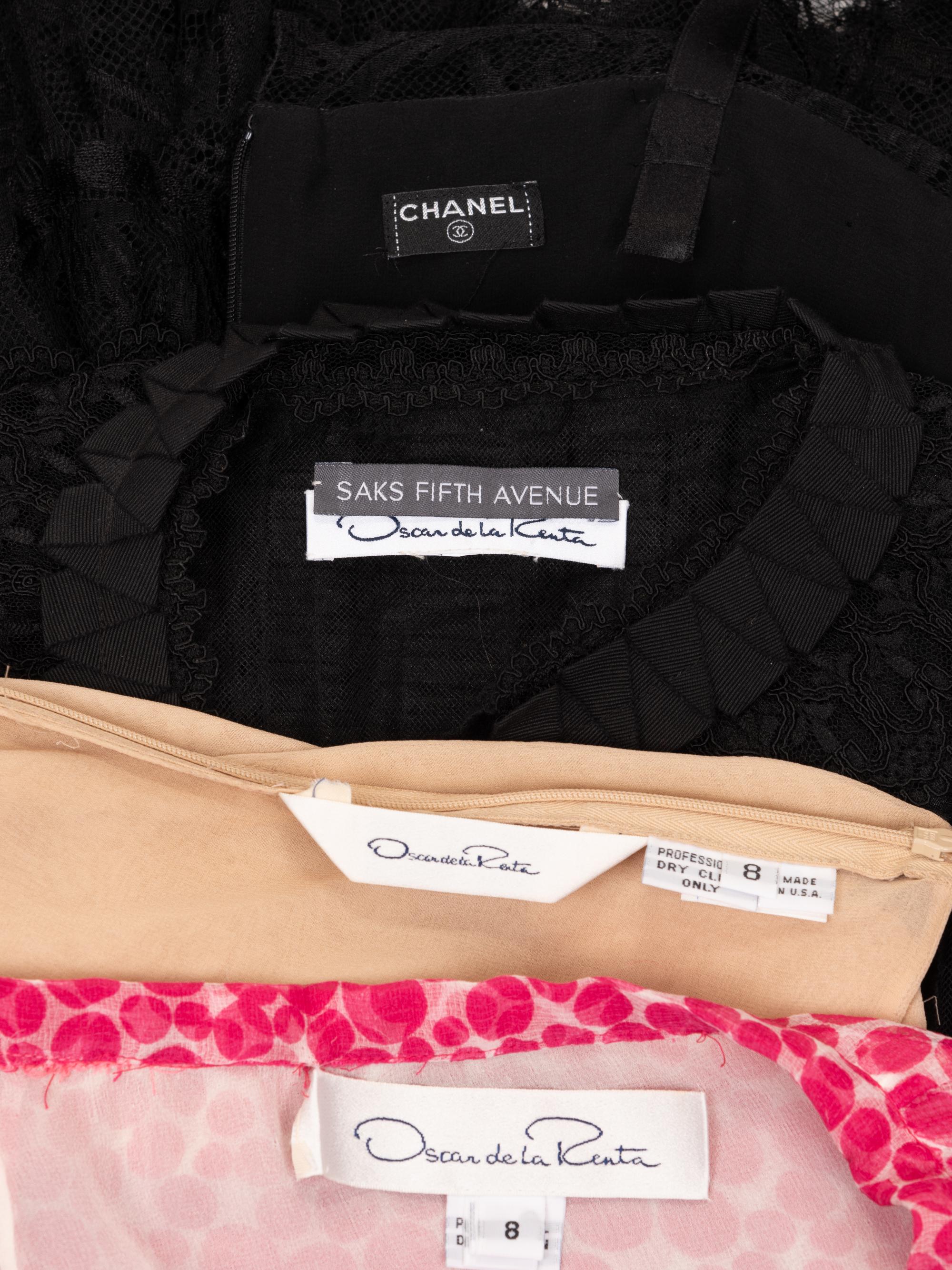 Five Designer Pieces: Four Oscar de la Renta and One Chanel, 2000s