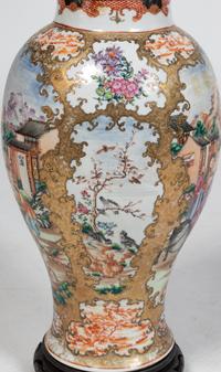 Two Similar Chinese Famille Rose Porcelain Vases Mounted as Lamps