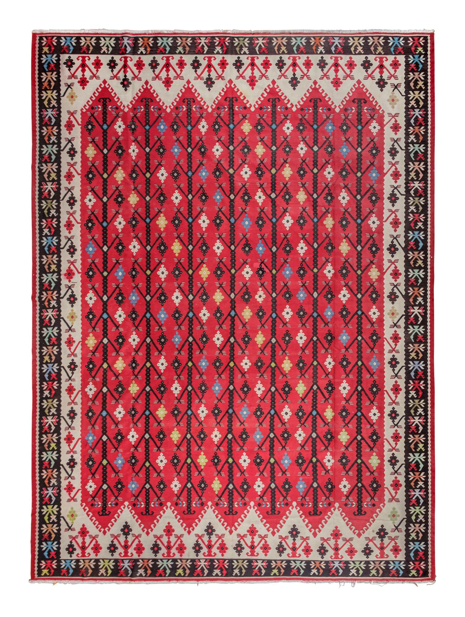 A Large Turkish Kilim Wool Rug