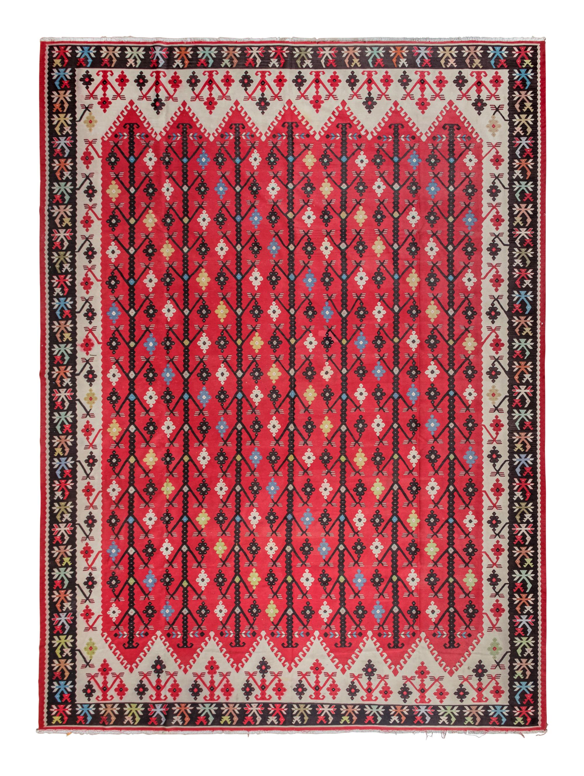 A Large Turkish Kilim Wool Rug
