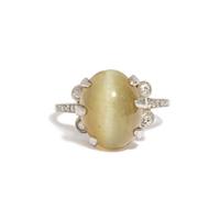 CAT'S EYE CHRYSOBERYL AND DIAMOND RING