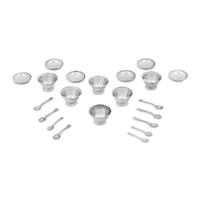 A Set of Six George I Silver Miniature Tea Bowls, Saucers and Spoons