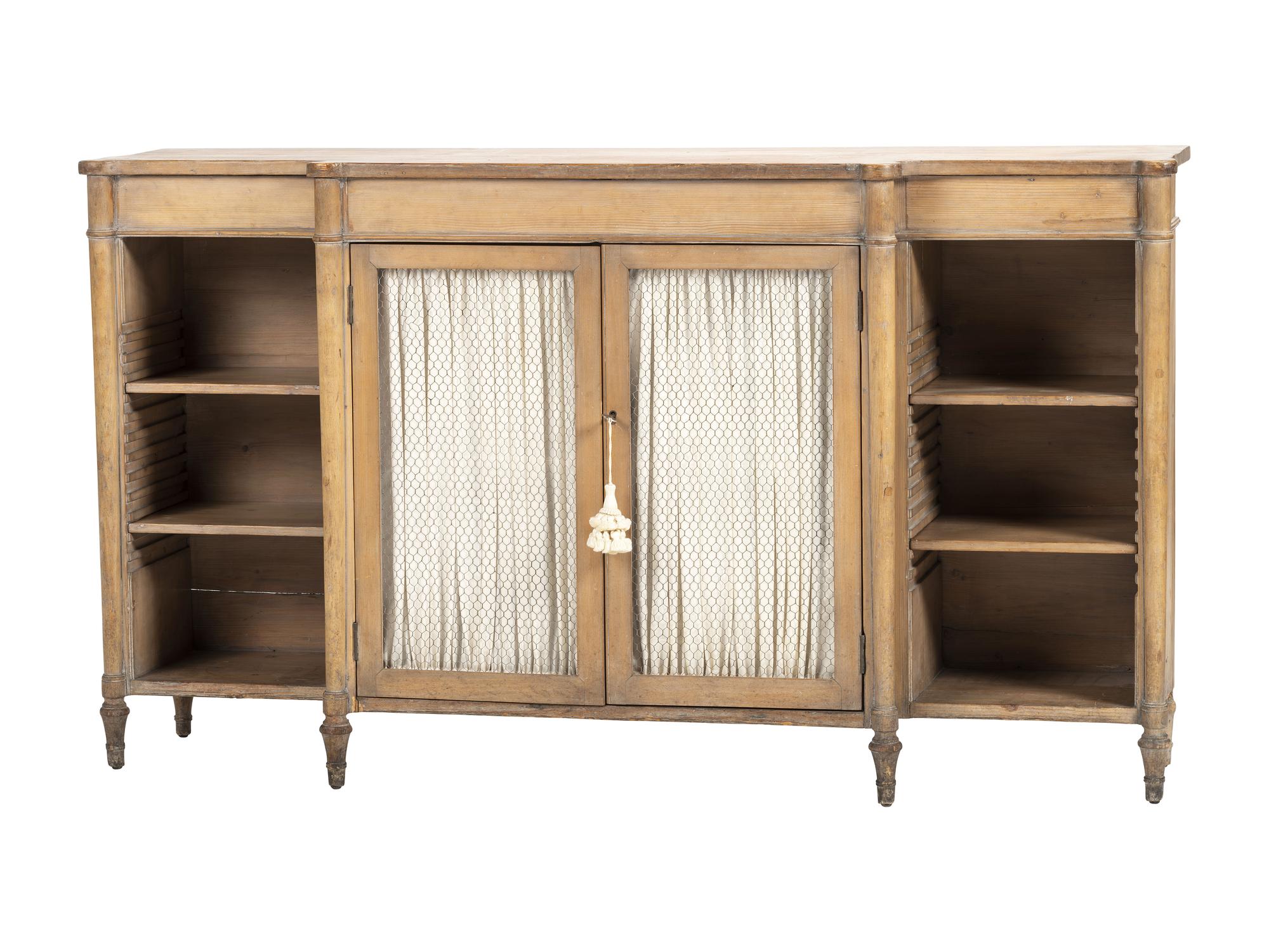 A Regency-Style Pine Bookcase Cabinet