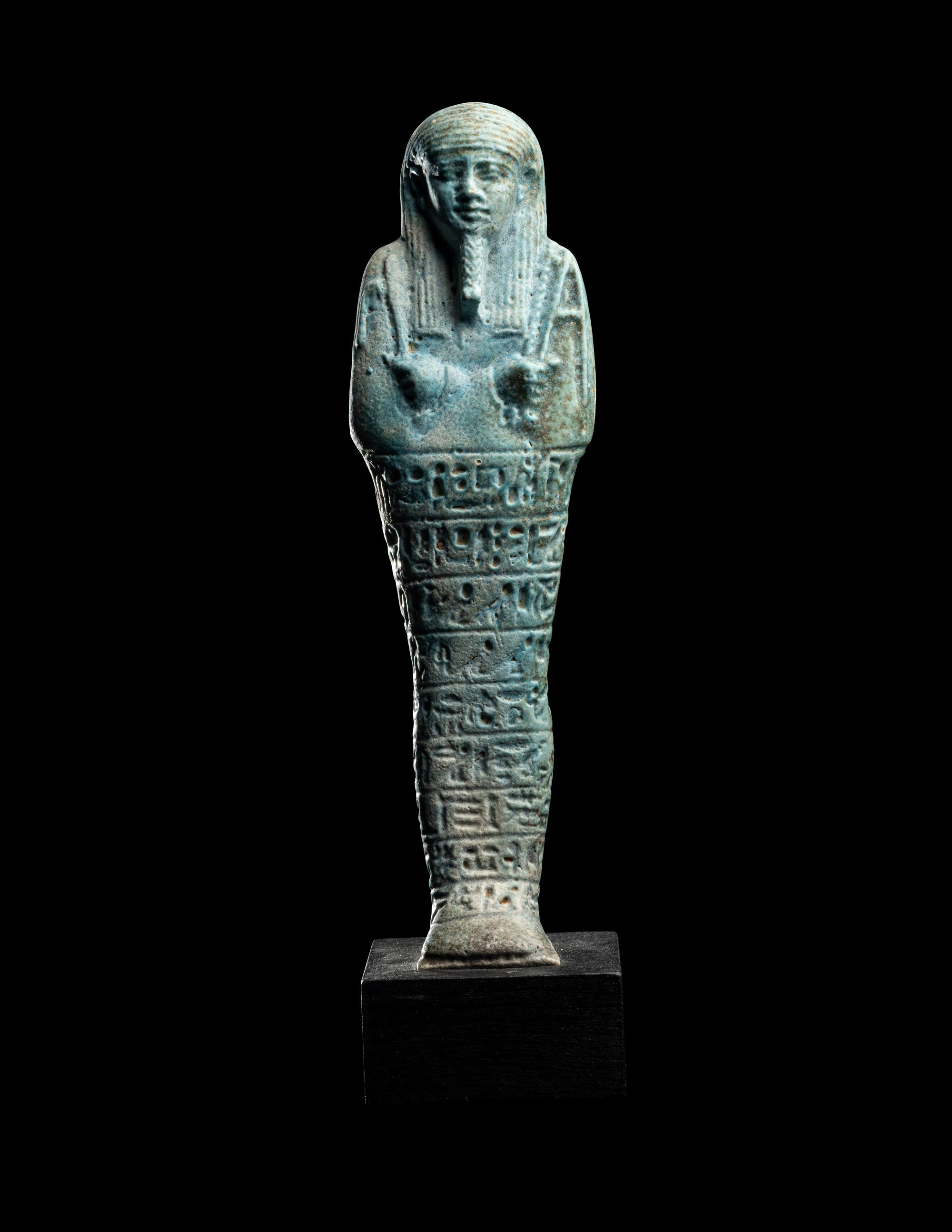 An Egyptian Blue Faience Ushabti