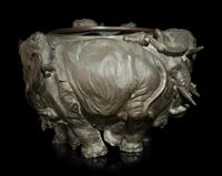 A Large Bronze 'Elephant' Jardinière