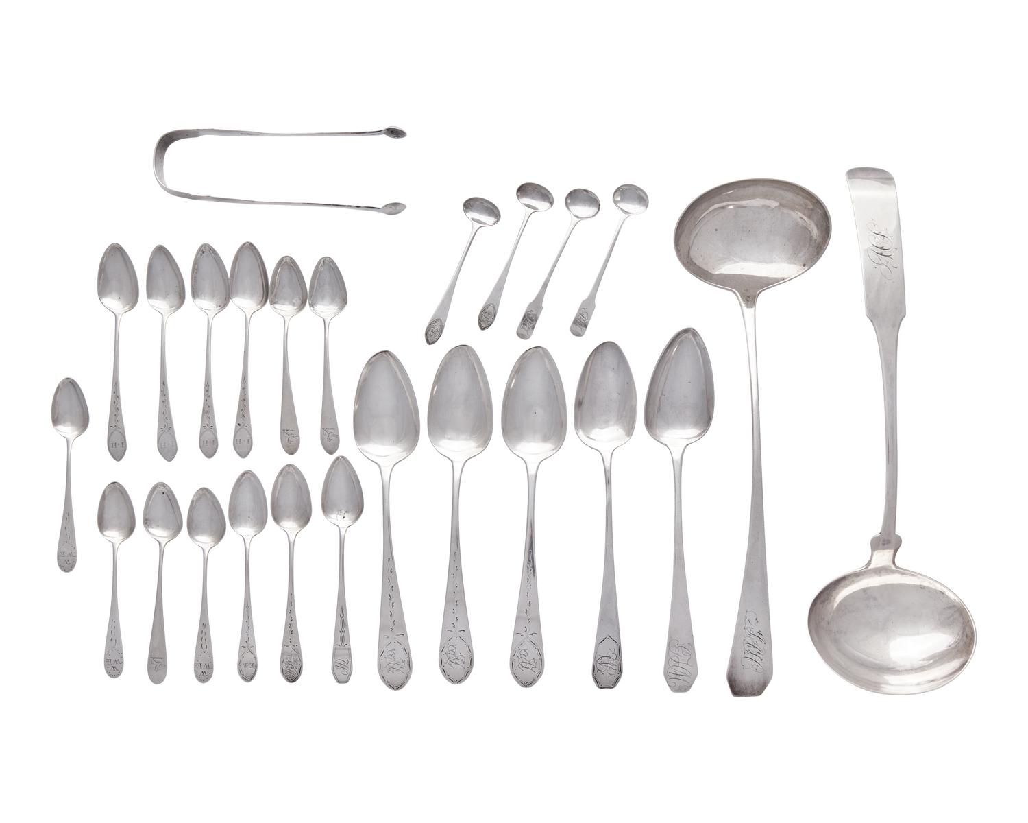 An Assembled Group Of Twenty-Five Federal Silver Tablewares