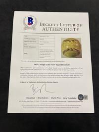 A 1951 Chicago Cubs Team Signed Baseball, 28 Signatures, Including Chuck Connors (BAS Beckett Authentication Services Certified),