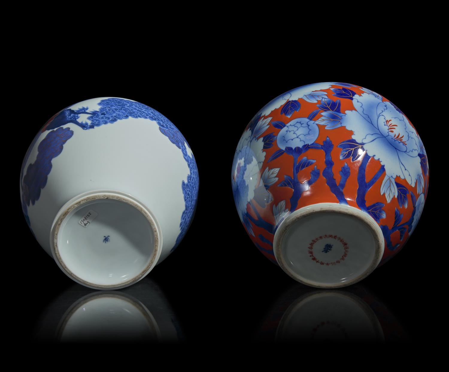 Two Japanese Fukugawa Porcelain Vases
