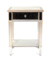 A Contemporary Mirror Veneered Side Table Height 28 1/2 x width 22 x depth 16 inches. — SECOND HALF 20TH CENTURY
