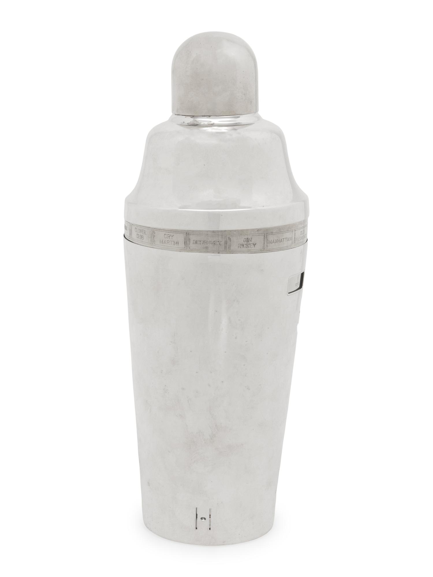 A Napier "Tells-You-How" Cocktail Shaker