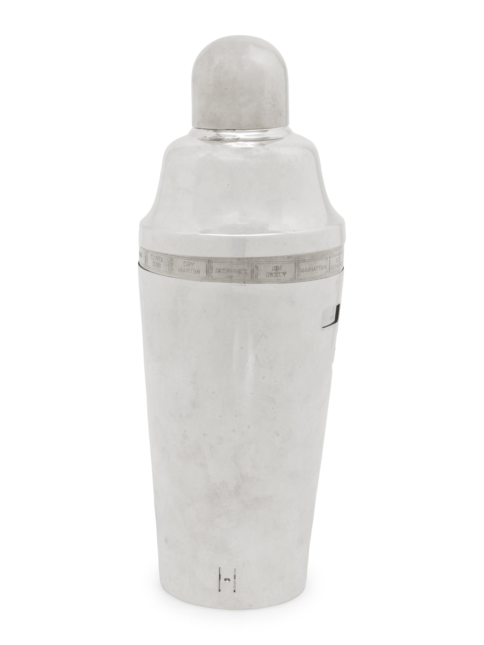 A Napier "Tells-You-How" Cocktail Shaker