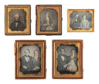 [EARLY PHOTOGRAPHY]. An assortment of cased images, many collected as associated family groups.