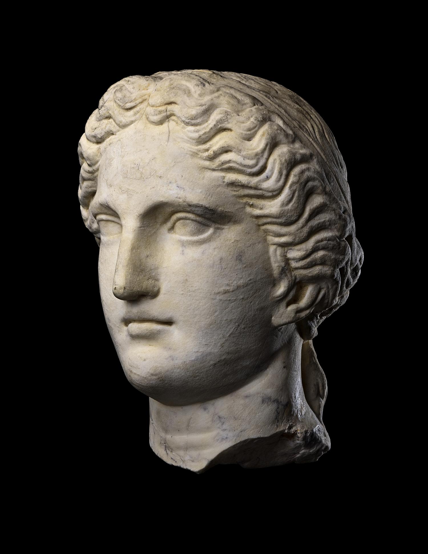 A Roman Marble Head of a Goddess