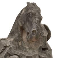 A Pair of Carved Limestone Horses 42" W x 47" D x 98" H — United States, Circa 1920
