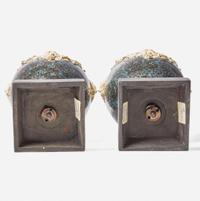 A Pair of Wedgwood & Bentley Variegated Ware Vases and Covers UK, 1770s
