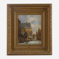 Adrianus Eversen (Dutch, 1818–1897) Dutch Town in Winter