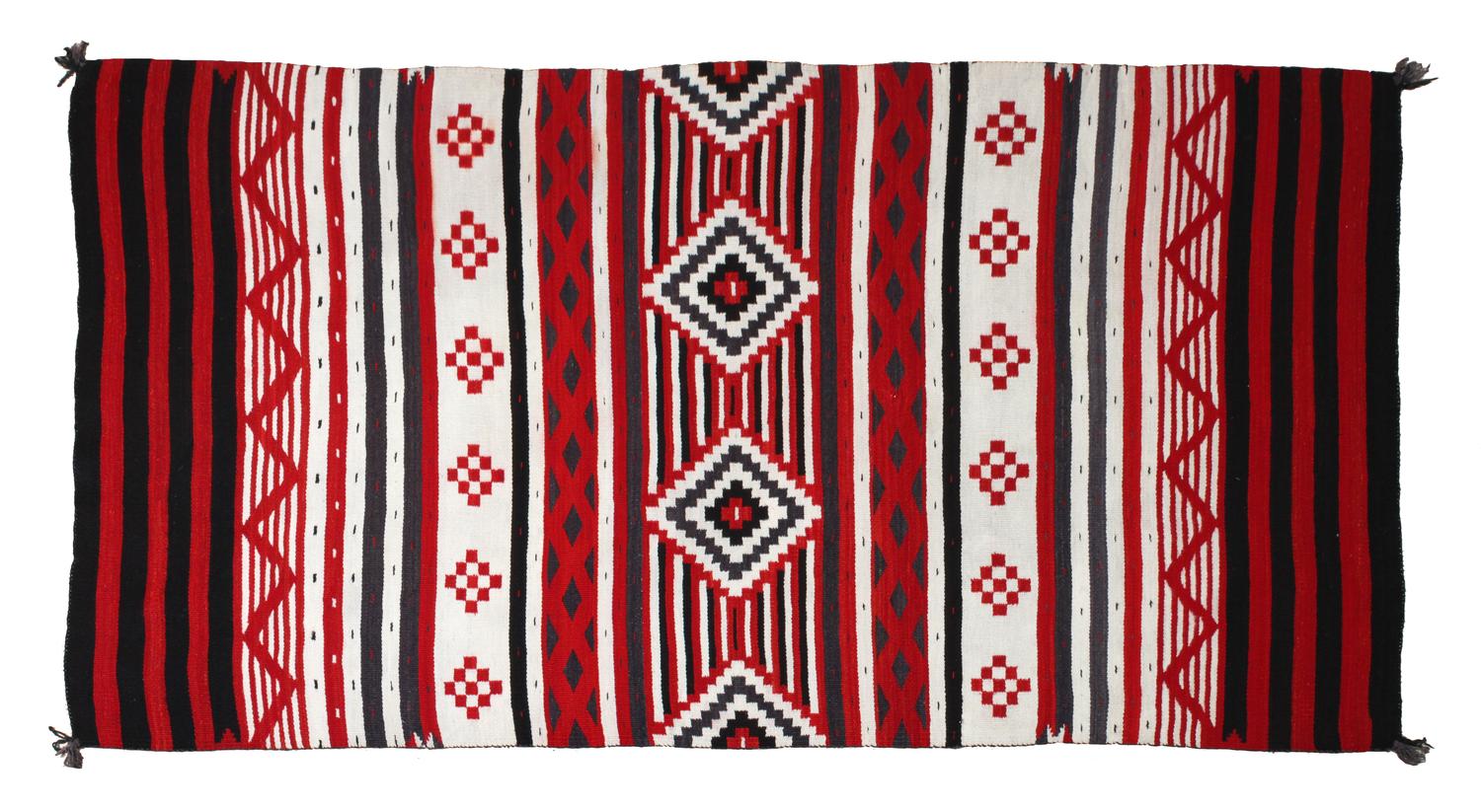A Navajo Serape Revival Rug, J.B. Moore Catalogue Plate II Variant 92 x 54 inches. — CIRCA 1903