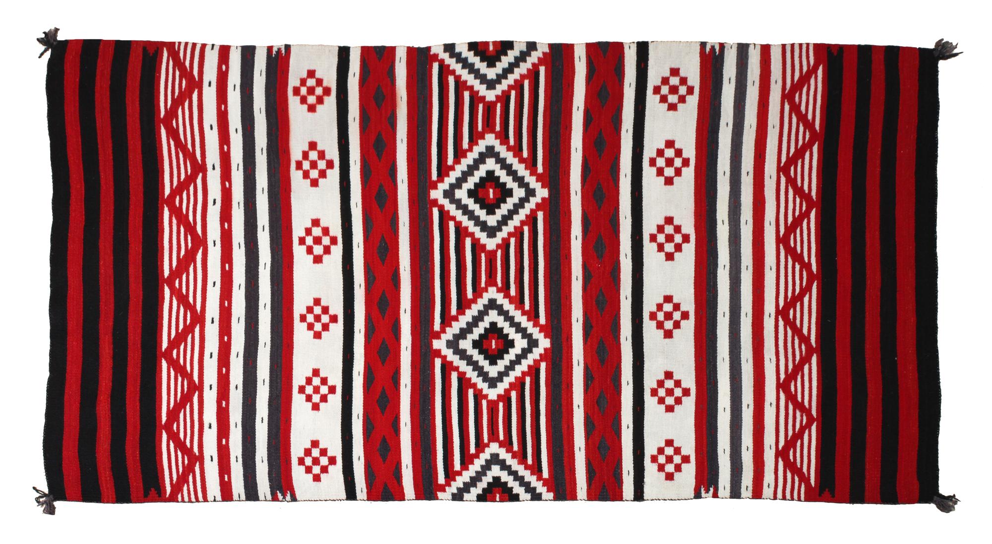 A Navajo Serape Revival Rug, J.B. Moore Catalogue Plate II Variant 92 x 54 inches. — CIRCA 1903