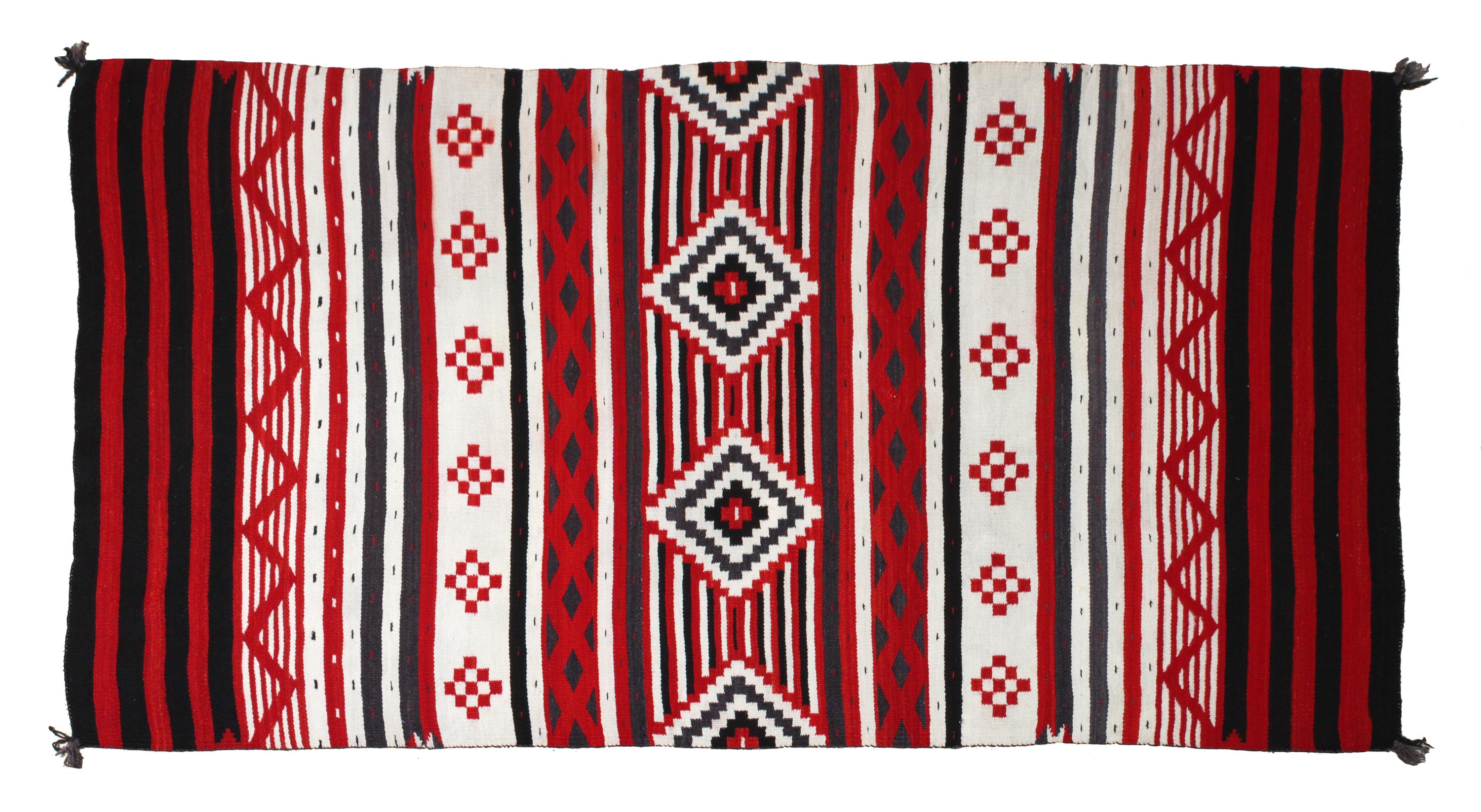 A Navajo Serape Revival Rug, J.B. Moore Catalogue Plate II Variant 92 x 54 inches. — CIRCA 1903