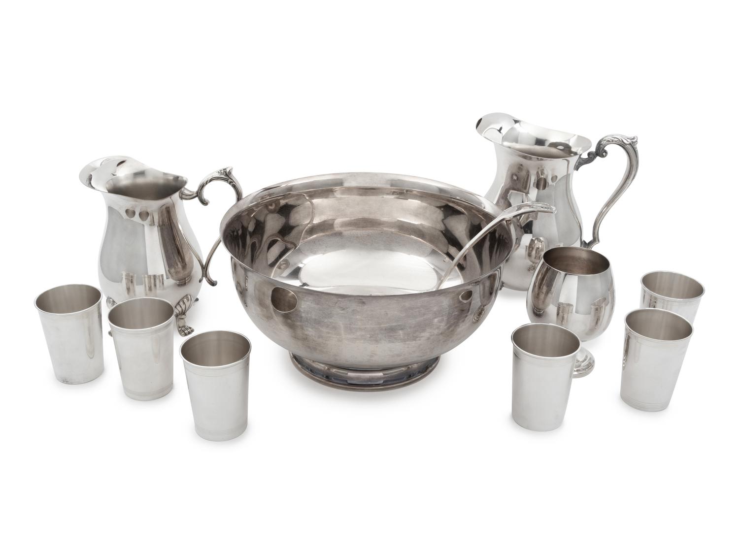 A Collection of Silver-Plate Drinking Articles — Late 19th Century and Later
