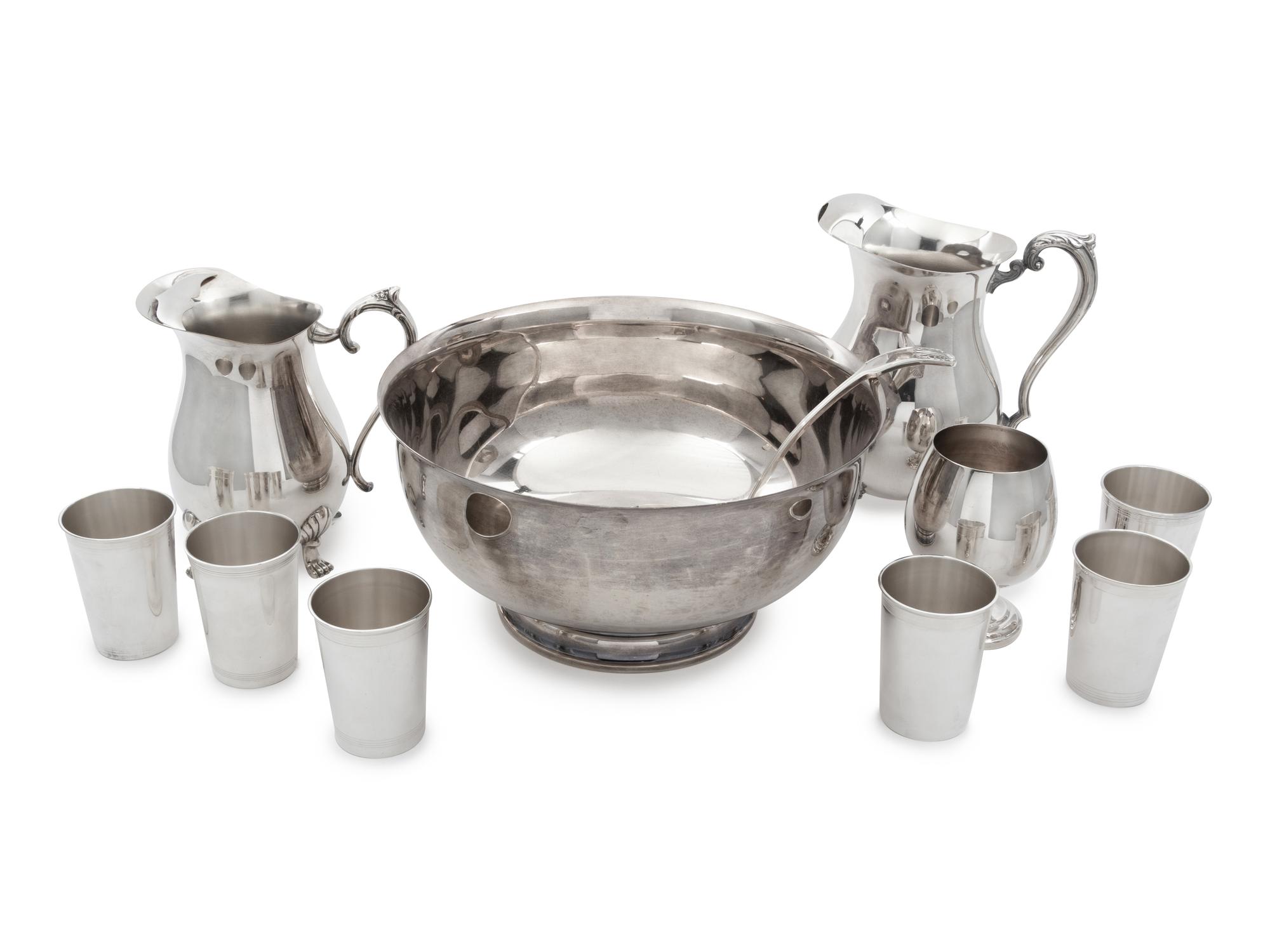 A Collection of Silver-Plate Drinking Articles — Late 19th Century and Later