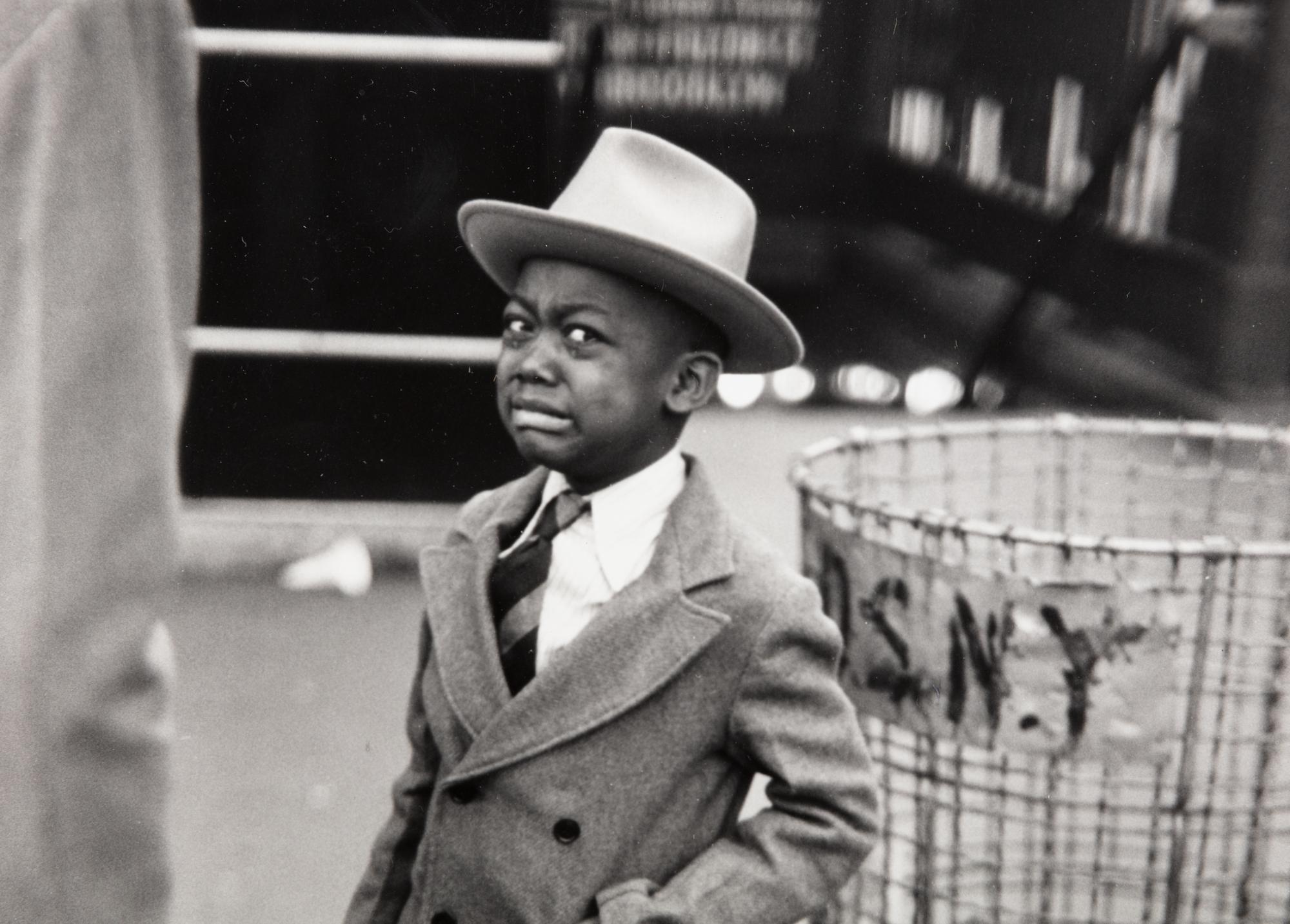 Ruth Orkin (1921-1985) Tired Little Boy Crying Outside Circus, Madison Square Garden, NYC, 1948