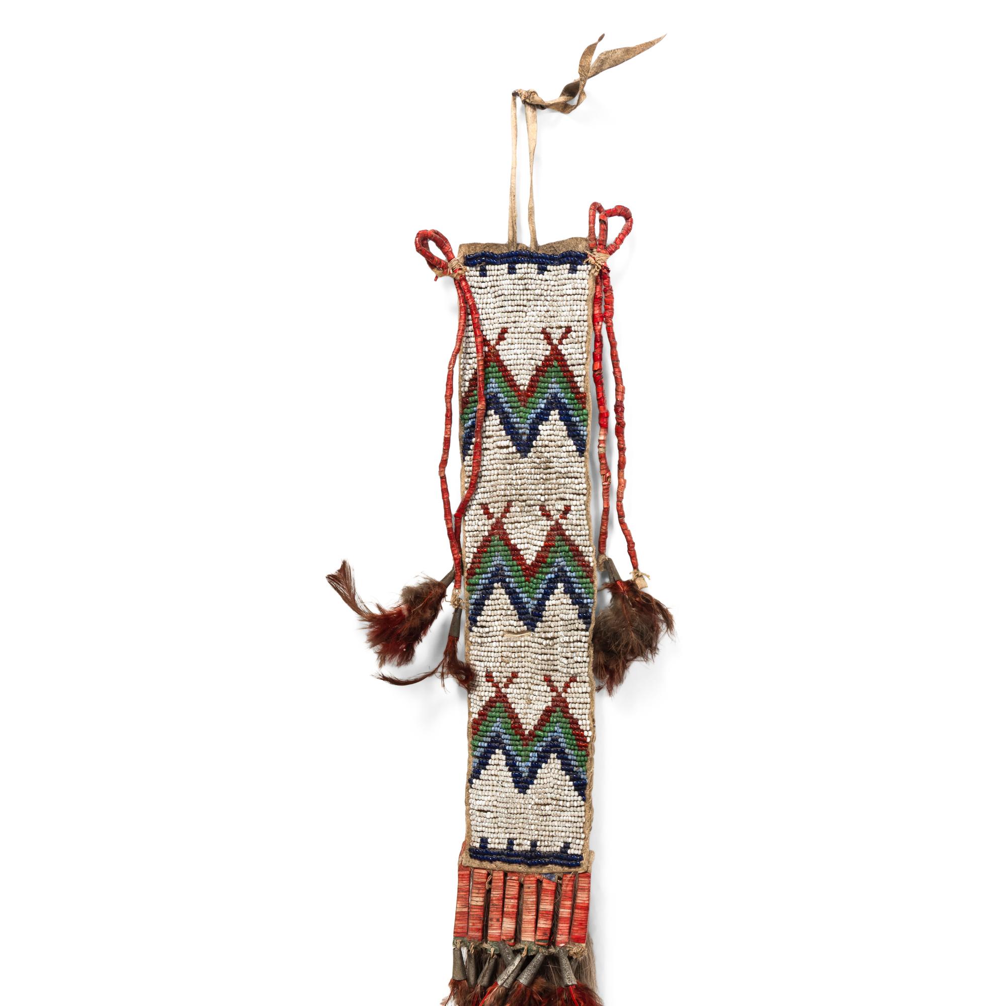 Plains Beaded and Quilled Hair Drop
