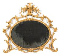 A George III Style Carved Giltwood Mirror Height 37 x width 26 inches. — 19TH CENTURY
