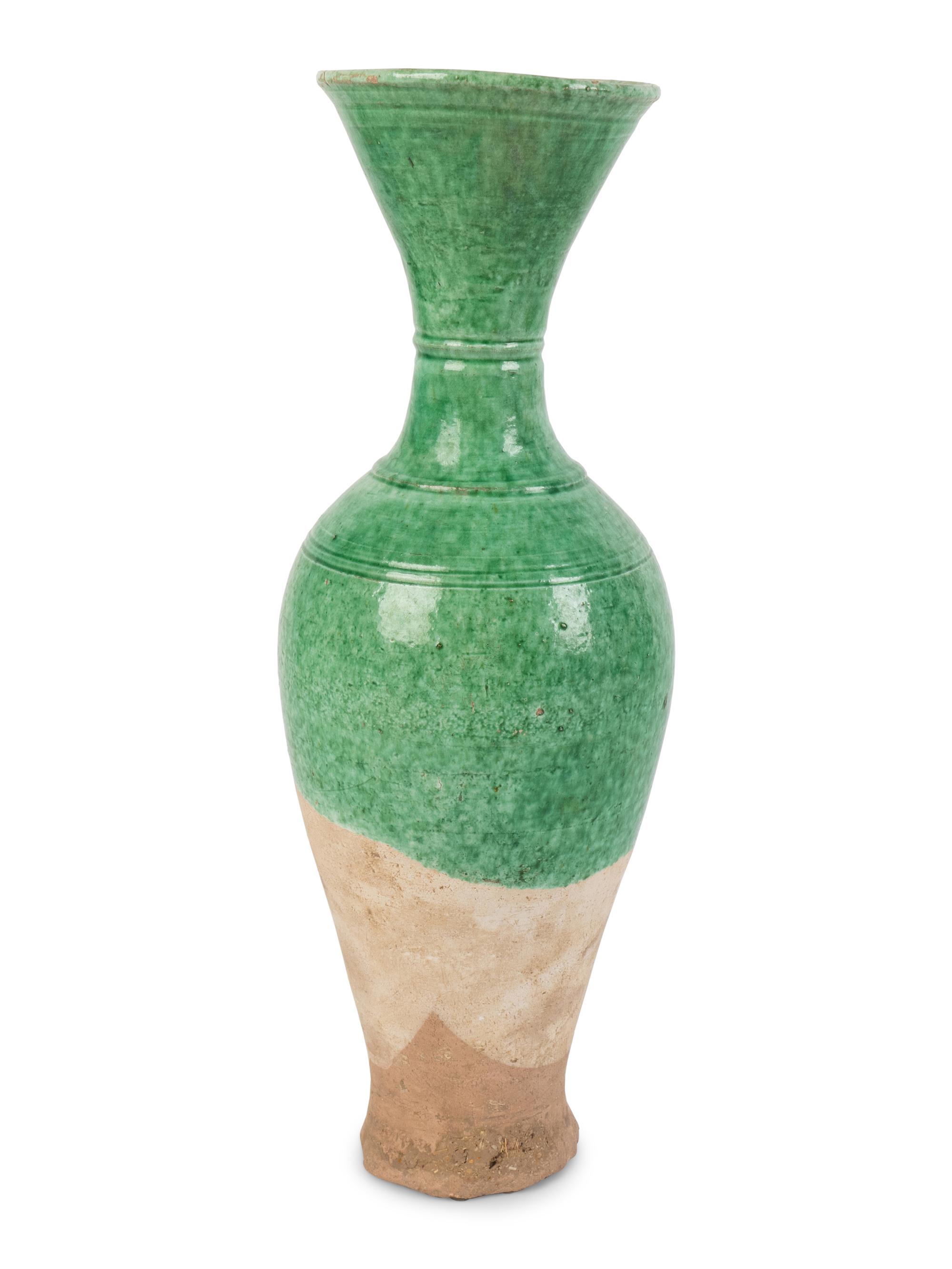 A Chinese Green Glazed Pottery Vase — LIAO DYNASTY