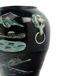 A Chinese Famille Noire Porcelain Vase