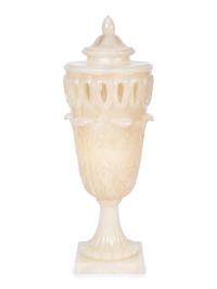 A Baroque Style Glass Covered Urn Mounted as a Lamp