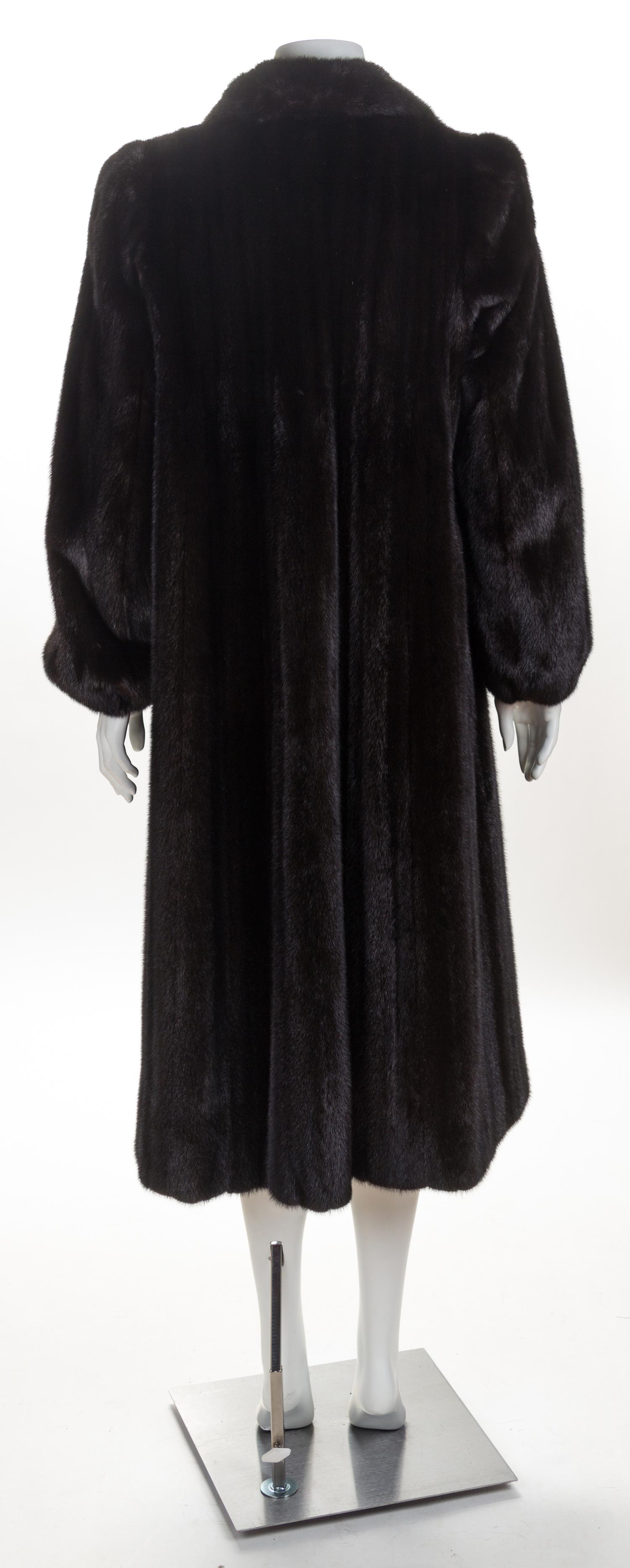 A Dark Brown Natural Ranch Mink Coat, No size.