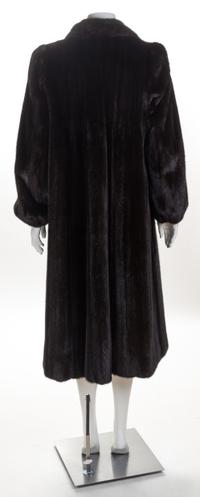 A Dark Brown Natural Ranch Mink Coat, No size.