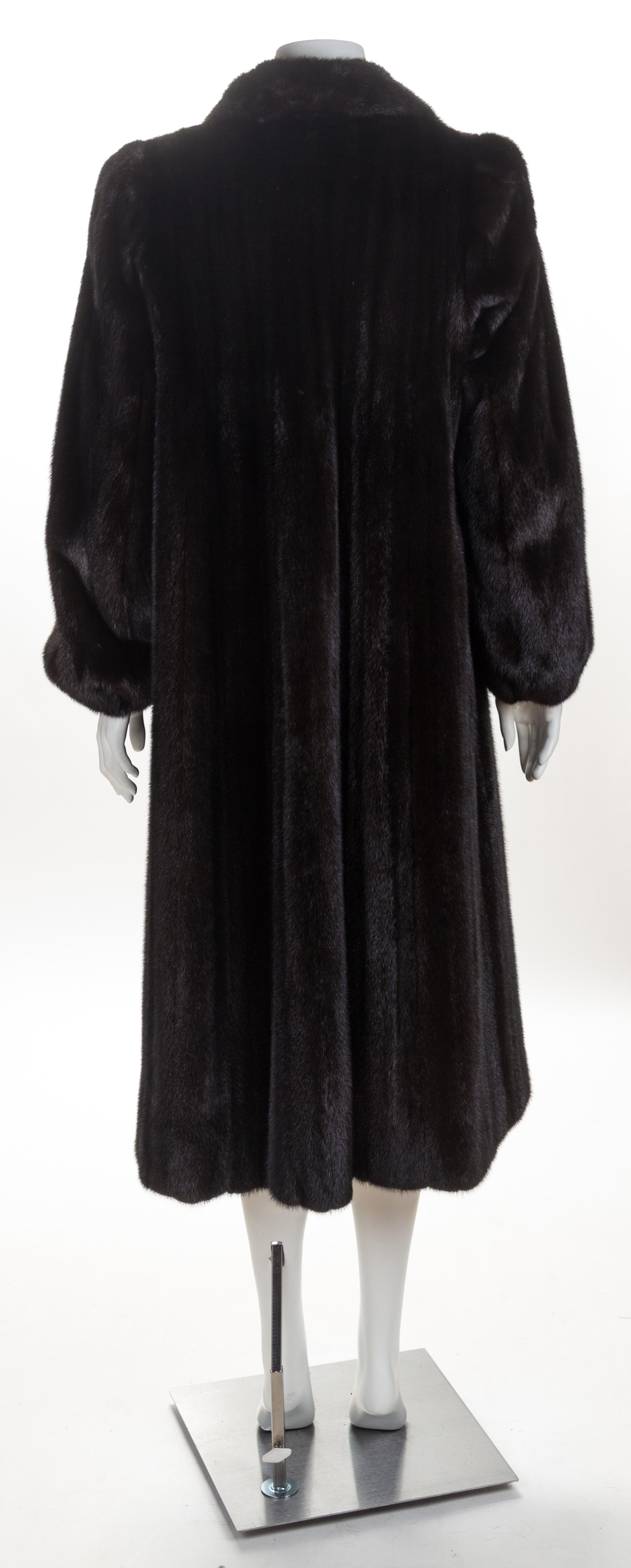 A Dark Brown Natural Ranch Mink Coat, No size.