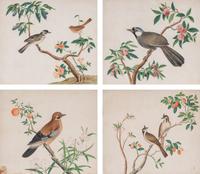 A Set of Four Chinese Watercolor Paintings