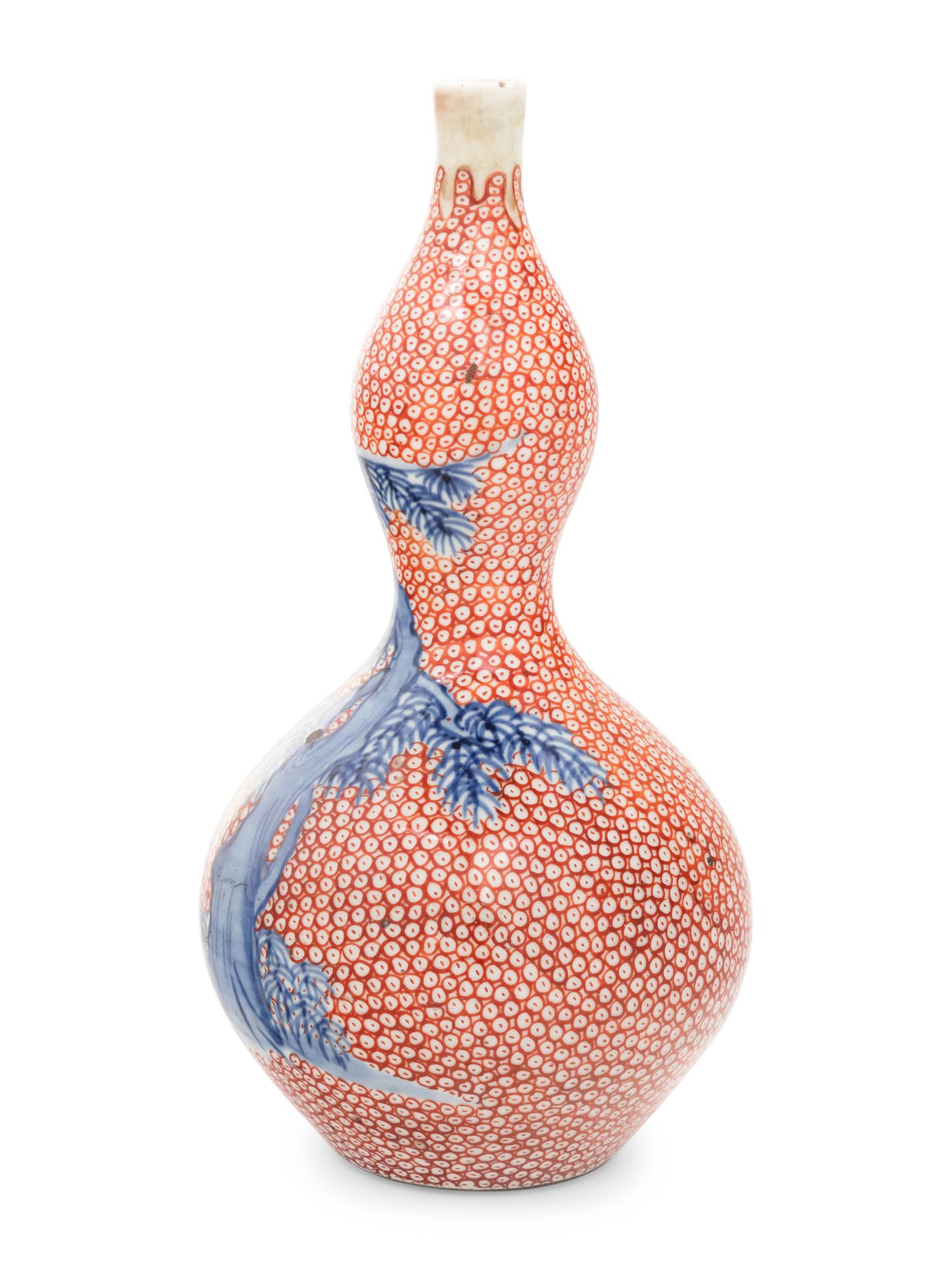 A Japanese Arita Porcelain Gourd-Form Vase