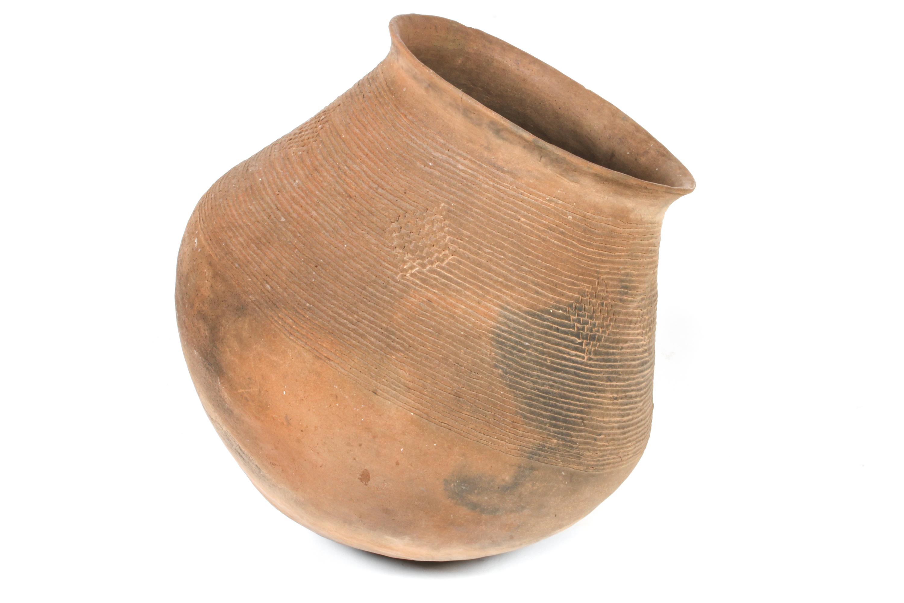 Socorro Patterned Corrugated Jar Height 17 x diameter 17 inches — Circa 900-1300 A.D.