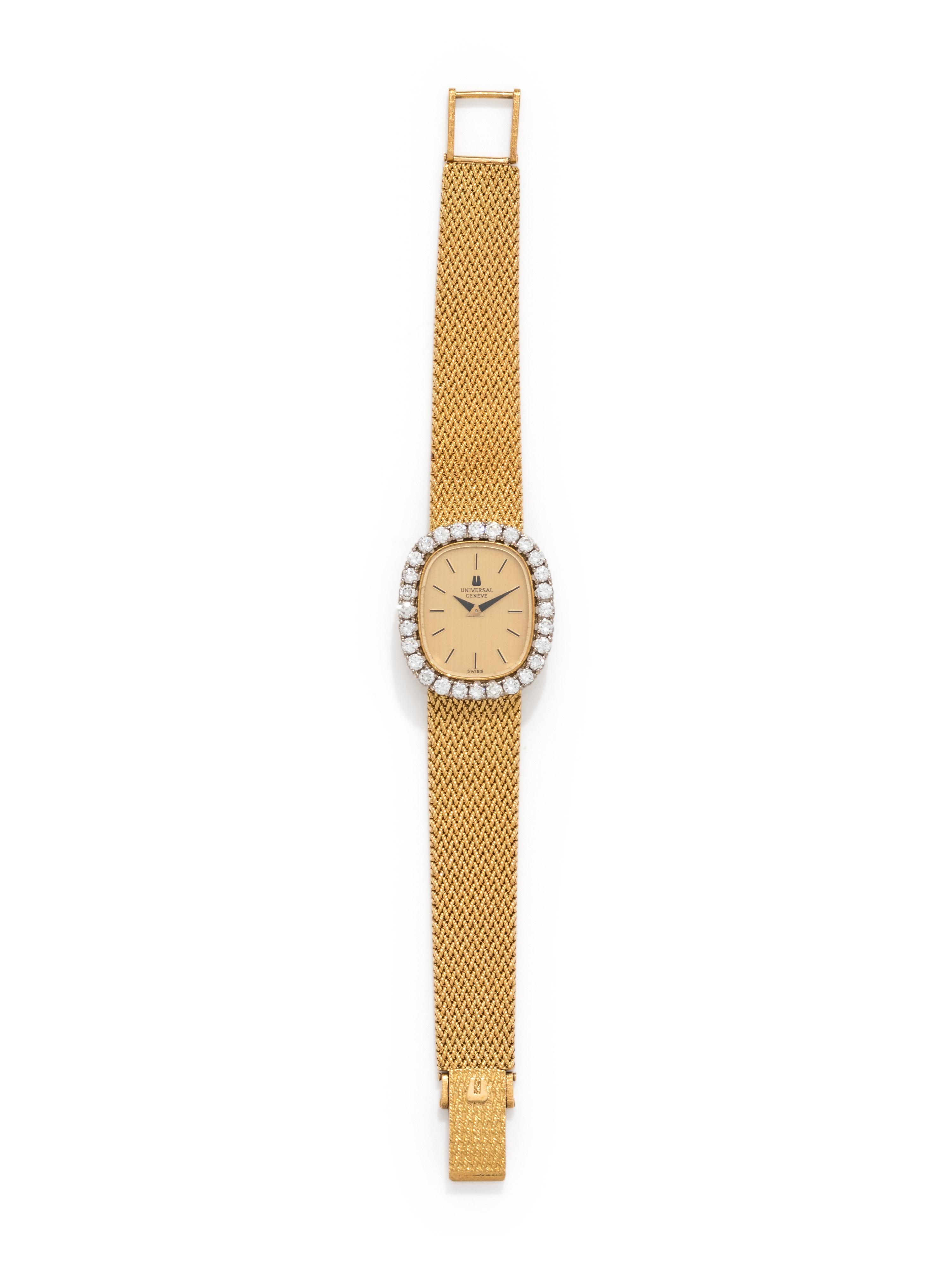 UNIVERSAL GENEVE, 18K YELLOW GOLD AND DIAMOND WRISTWATCH