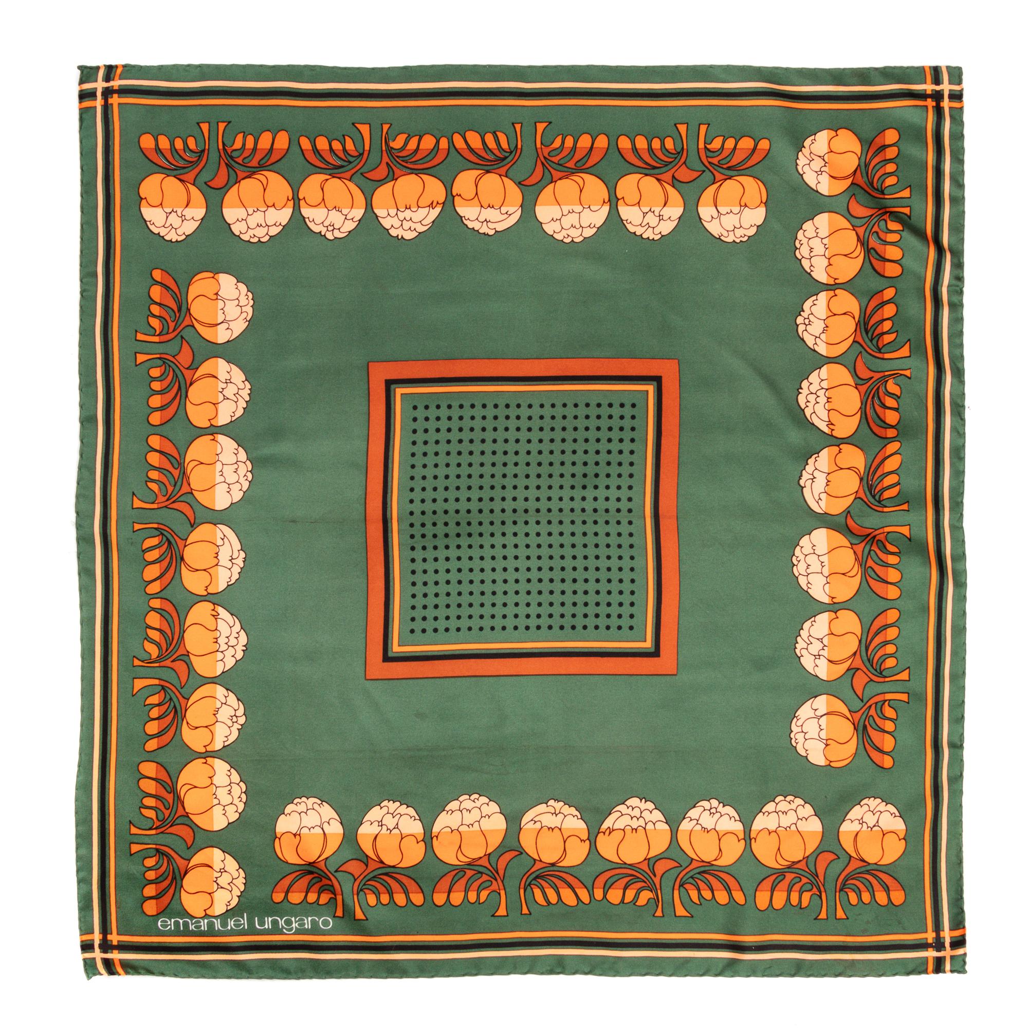 Four Vintage Designer Scarves,1960-70s: Hermès, YSL, Ungaro