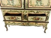 A North Italian Rococo Polychrome Painted Cabinet on Stand