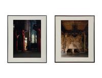 A pair of photographs ( Isabella's Two chairs, 1999; and Woman in Doorway, 1999 )