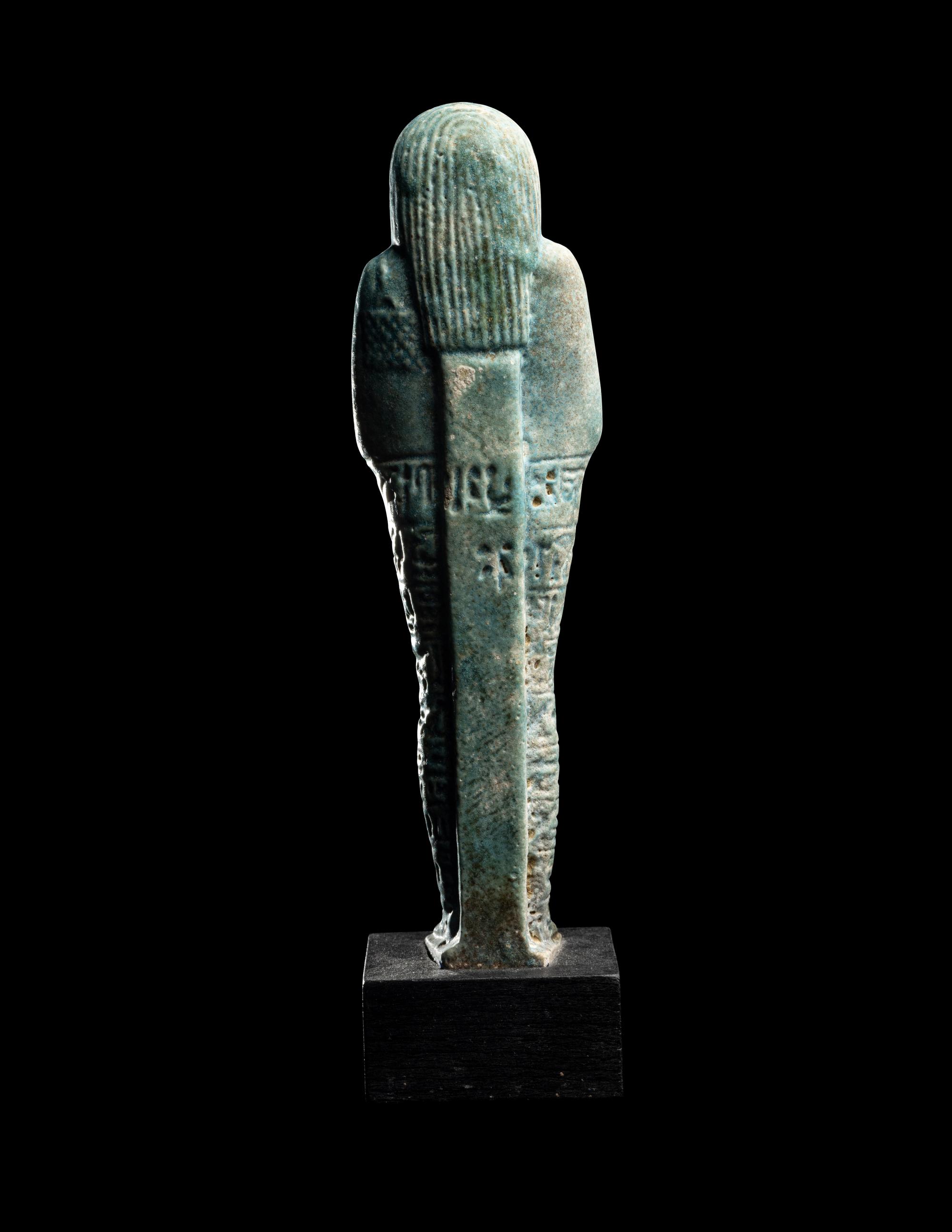 An Egyptian Blue Faience Ushabti
