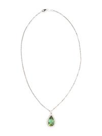 GREEN TOURMALINE AND DIAMOND PENDANT NECKLACE