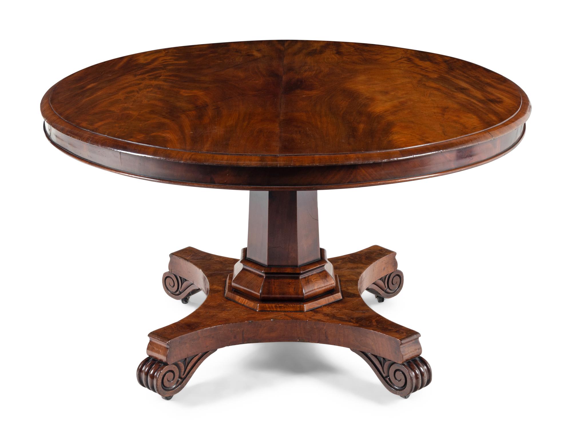 A Regency Style Mahogany Tilt-Top Center Table