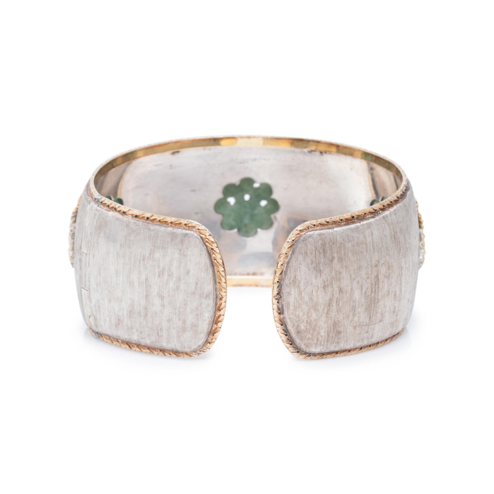 MARIO BUCCELLATI, SILVER, YELLOW GOLD AND JADE CUFF BRACELET