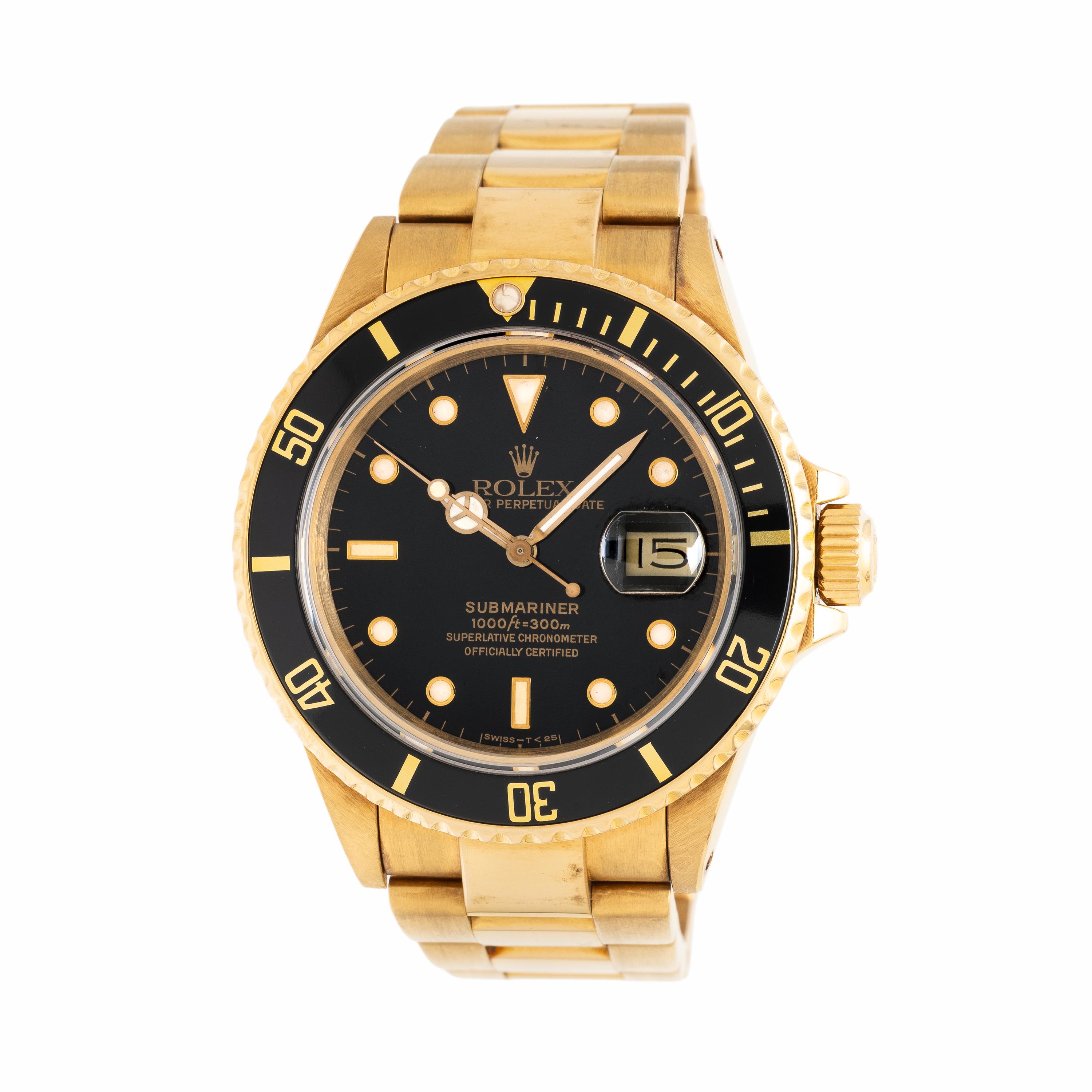 Rolex, Ref. 16808, 18K Yellow Gold 'Submariner' Watch, with Box & Papers