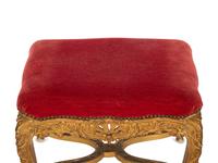 A Louis XV Giltwood Stool and an Upholstered Tabouret