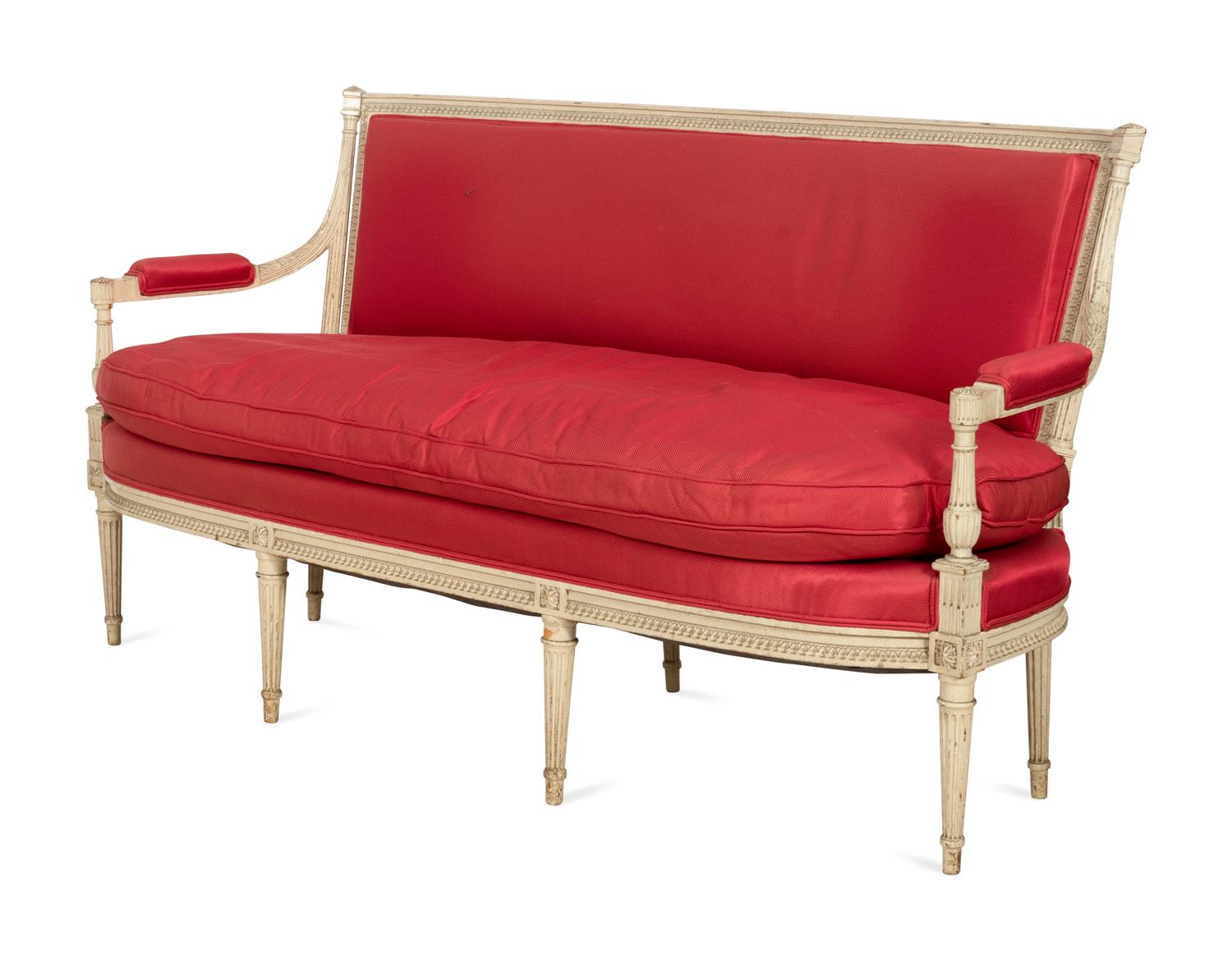 A Directoire Style Gray-Painted Canape